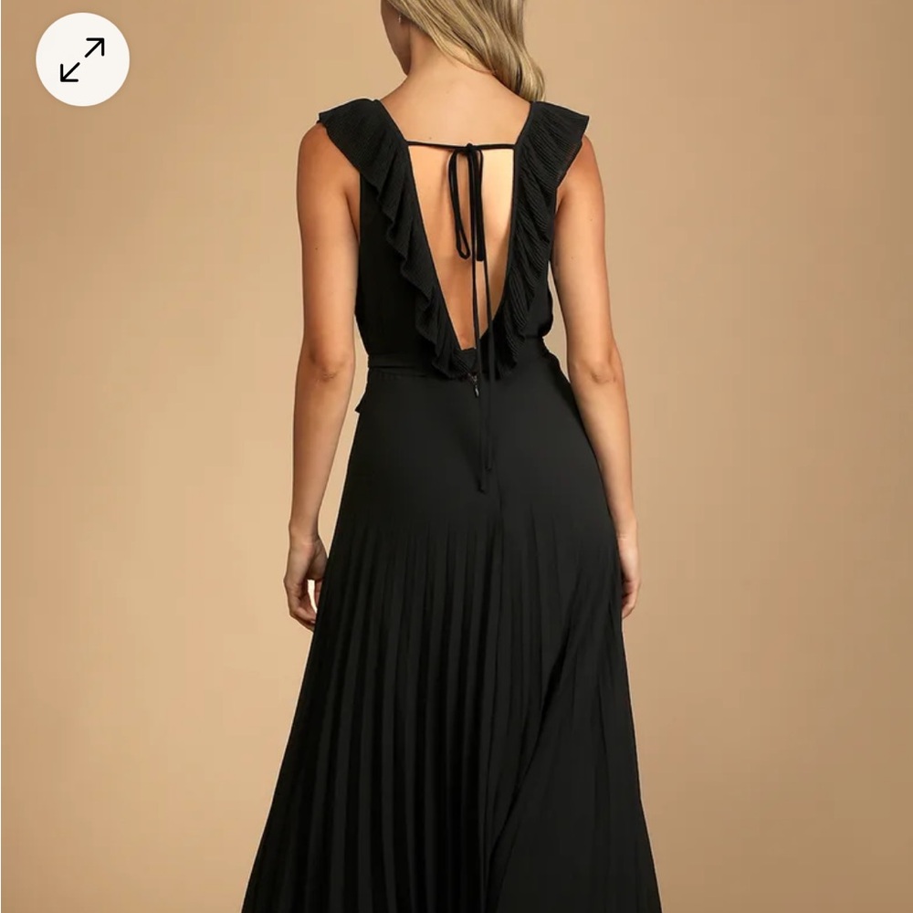 Loved By You Black Pleated Chiffon Maxi Dress-LuLu’s